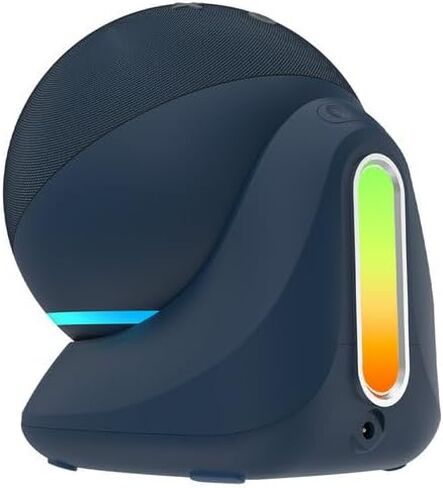 Fanxoo ED410000mAh Music Atmosphere Light Battery Base,The DC Socket Provides Mobile Power for Echo Dot 4th Generation,The Light Follows The Rhythm of The Music,(Black)(Not Included Alexa) in Saudi Arabia