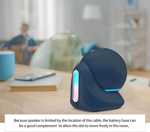 Fanxoo ED410000mAh Music Atmosphere Light Battery Base,The DC Socket Provides Mobile Power for Echo Dot 4th Generation,The Light Follows The Rhythm of The Music,(Black)(Not Included Alexa) in Saudi Arabia