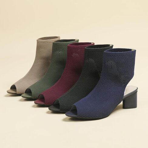 المرأة متماسكة اللمحة تو Slingback صندل بكعب مكتنز حذاء من الجلد مفتوح أشار تو كعب مجوف الصنادل الصيف عادية الانزلاق على فستان جورب الجوارب in Kuwait