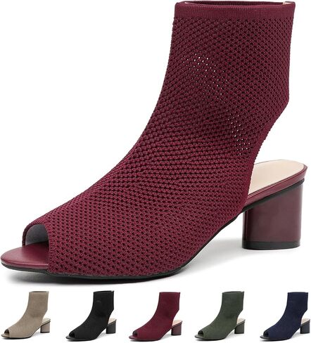 المرأة متماسكة اللمحة تو Slingback صندل بكعب مكتنز حذاء من الجلد مفتوح أشار تو كعب مجوف الصنادل الصيف عادية الانزلاق على فستان جورب الجوارب in Kuwait