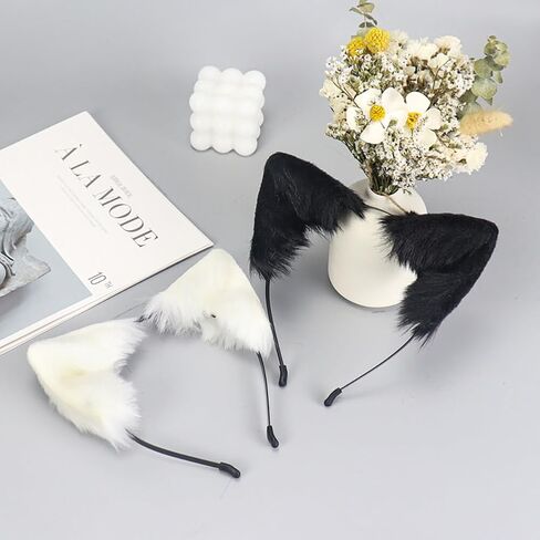 فروي الحيوان آذان الذئب الشعر هوب فو الفراء آذان الثعلب عقال الحيوان تأثيري حلي ملحق للأطفال البالغين in Kuwait