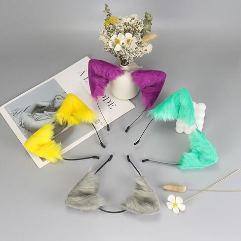 فروي الحيوان آذان الذئب الشعر هوب فو الفراء آذان الثعلب عقال الحيوان تأثيري حلي ملحق للأطفال البالغين in Kuwait