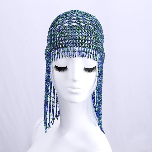 عصابة رأس للرقص الشرقي كليوباترا غريبة مصنوعة يدويًا من BLUEBUBBLE مطرزة بالخرز للفتيات in Kuwait