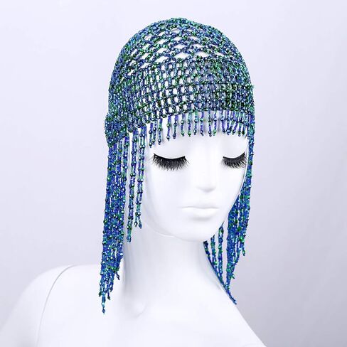 عصابة رأس للرقص الشرقي كليوباترا غريبة مصنوعة يدويًا من BLUEBUBBLE مطرزة بالخرز للفتيات in Kuwait