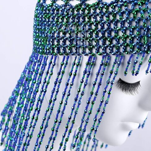 عصابة رأس للرقص الشرقي كليوباترا غريبة مصنوعة يدويًا من BLUEBUBBLE مطرزة بالخرز للفتيات in Kuwait