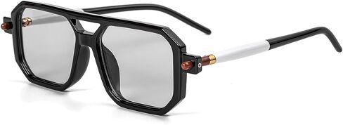 NIDOVIX Vintage Square 70s Aviator Sunglasses for Women Men Retro Classic Flat Aviator Frame Sun Glasses UV Protection in Saudi Arabia