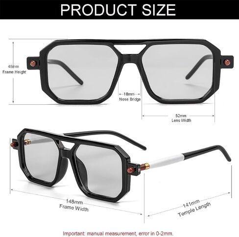 NIDOVIX Vintage Square 70s Aviator Sunglasses for Women Men Retro Classic Flat Aviator Frame Sun Glasses UV Protection in Saudi Arabia