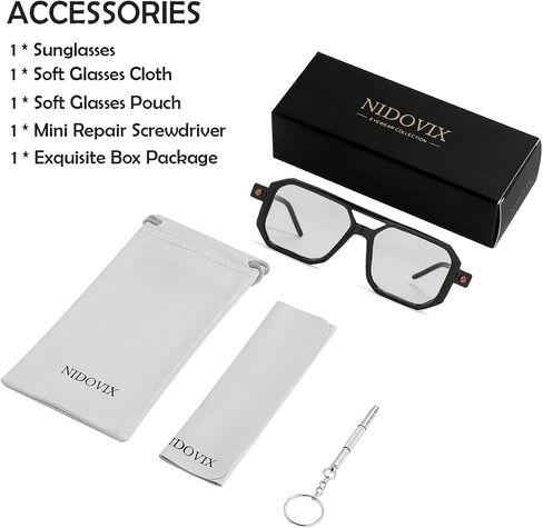 NIDOVIX Vintage Square 70s Aviator Sunglasses for Women Men Retro Classic Flat Aviator Frame Sun Glasses UV Protection in Saudi Arabia