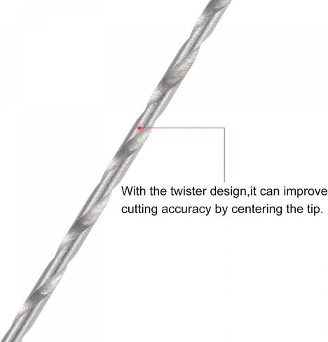uxcell 20 Pcs 0.8mm Mini Micro Twist Drill Bits, High-Speed Steel Straight Shank Extra Long Drill Bit 120mm for Aluminum Alloy in Saudi Arabia