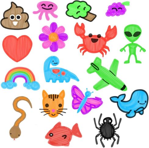 Doodle N Dip، ارسم صورك وطفوها وأضفها كوشم مؤقت، 8 × أقلام تحديد سحرية ومجداف صور، أقلام تلوين مائية سحرية، لعبة إبداعية للأطفال in Kuwait