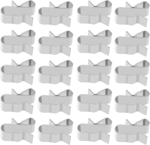 SING F LTD 100PCS Photovoltaic Cable Clips Stainless Steel Double Wire Trailer Wire Clips 23x10mm Solar Panel Wire Clip Clamps for 5mm-6.5mm Cable Diameter in Saudi Arabia