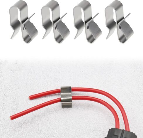 SING F LTD 100PCS Photovoltaic Cable Clips Stainless Steel Double Wire Trailer Wire Clips 23x10mm Solar Panel Wire Clip Clamps for 5mm-6.5mm Cable Diameter in Saudi Arabia