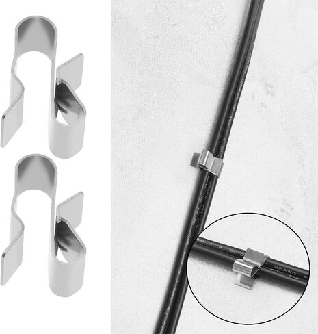SING F LTD 100PCS Photovoltaic Cable Clips Stainless Steel Double Wire Trailer Wire Clips 23x10mm Solar Panel Wire Clip Clamps for 5mm-6.5mm Cable Diameter in Saudi Arabia