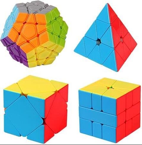 CuberSpeed Speedcubing Bundle MoFang JiaoShi Meilong Megaminx & Skewb 3X3 & Square-1 & Pyramid Stickerless Bright Magic Cube Cubing Classroom Stickerless Speed Cube Set with Gift Packing in Saudi Arabia
