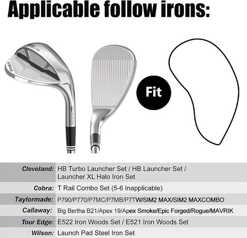 Skulls Embroidery Golf Iron Head Covers 10 Piece Set, Synthetic Leather Deluxe Club Headcover White, Universal Fit Main Iron Clubs in Saudi Arabia
