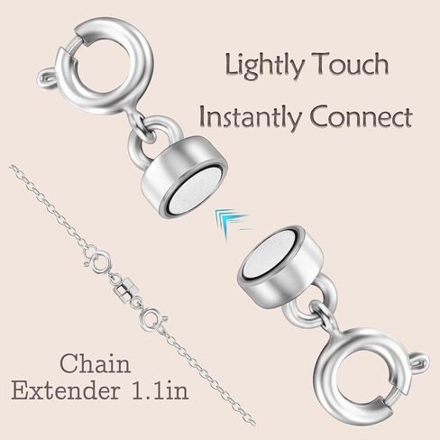 مشابك وإغلاقات قلادة مغناطيسية مزدوجة من OHINGLT، محولات مشابك مجوهرات مطلية بالذهب والفضة لسلسلة قلادات السوار in Kuwait