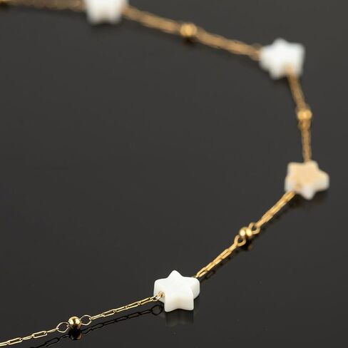 UMAOKANG 3 Yard White Shell Star Chain for Jewelry Making, Gold Plated Stainless Steel Jewelry Making Chain Roll with Jewelry Findings in Saudi Arabia
