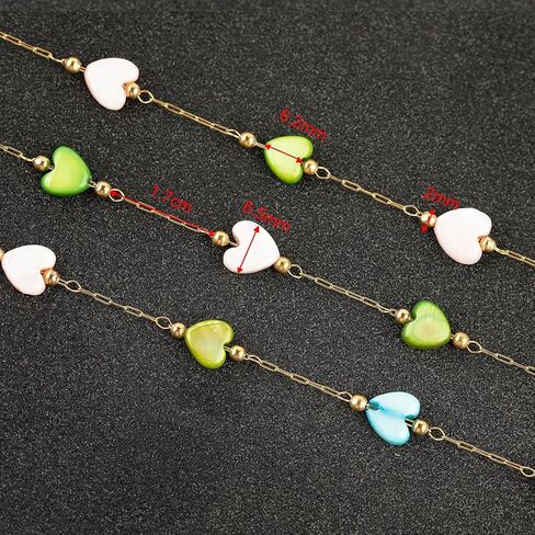 UMAOKANG 3 Yard White Shell Star Chain for Jewelry Making, Gold Plated Stainless Steel Jewelry Making Chain Roll with Jewelry Findings in Saudi Arabia