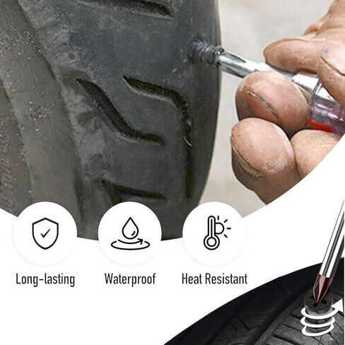 براغي إصلاح الإطارات من إيرموتو - 10 مسامير إصلاح الإطارات محكمة الغلق - سدادات الإطارات للسيارة والدراجات النارية والدراجات والمزيد - مجموعة إصلاح ثقب الإطارات DIY للرجال والنساء in Kuwait