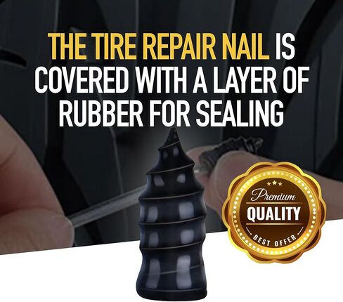 براغي إصلاح الإطارات من إيرموتو - 10 مسامير إصلاح الإطارات محكمة الغلق - سدادات الإطارات للسيارة والدراجات النارية والدراجات والمزيد - مجموعة إصلاح ثقب الإطارات DIY للرجال والنساء in Kuwait