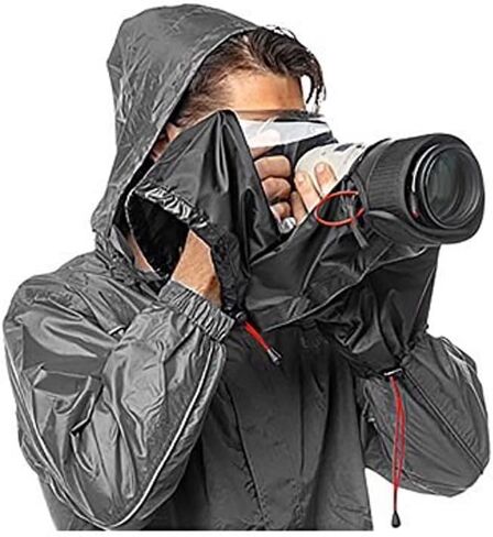 Manfrotto MB PL-E-702 Pro-Light Camera Rain Cover for DSLR Cameras, for Use with Reflex with Professional Lens, Waterproof, Protects from Dust and Rain, for Photographers - Black/Charcoal Grey in Saudi Arabia