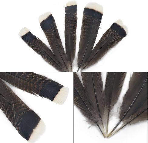40 قطعة من ريش الدراج المرقط الطبيعي للحرف اليدوية، 6-8 بوصة من ريش الديك الرومي لصناعة القبعة بنفسك وترتيبات الأزهار لتزيين صائد الأحلام in Kuwait