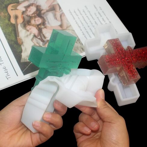2 Pieces Large Cross Freshie Molds Blessed Cross Silicone Freshie Mold Faith Cross Pendant Car Freshie Silicone Mold for Aroma Beads Soap Resin Craft Making in Saudi Arabia