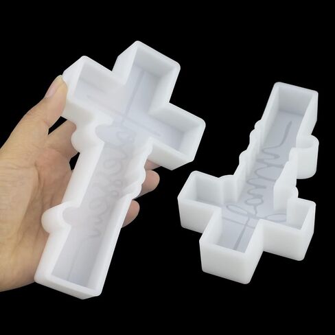 2 Pieces Large Cross Freshie Molds Blessed Cross Silicone Freshie Mold Faith Cross Pendant Car Freshie Silicone Mold for Aroma Beads Soap Resin Craft Making in Saudi Arabia