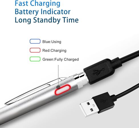 Active Stylus Digital Pencil with 1.5mm Ultra Fine Tip Pen for iPad/iPhone/Samsung/HP/Dell/ASUS Tablets, Drawing Stylus Pen on Touch Screens,Grey in Saudi Arabia