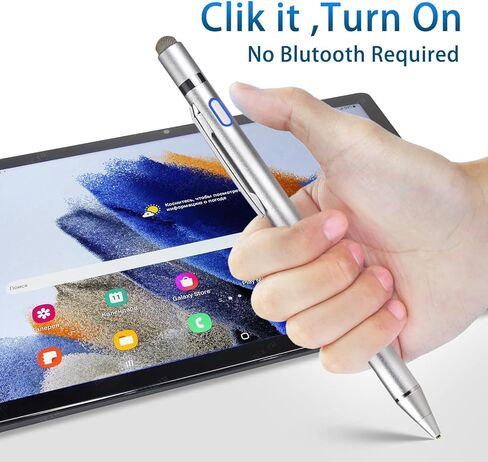 Active Stylus Digital Pencil with 1.5mm Ultra Fine Tip Pen for iPad/iPhone/Samsung/HP/Dell/ASUS Tablets, Drawing Stylus Pen on Touch Screens,Grey in Saudi Arabia