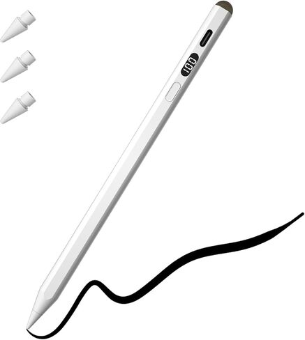 Stylus Pen for iPad Pro 12.9"/11", iPad 6/7/8/9/10, iPad Air 3/4/5, iPad Mini 5/6, Fast Charge Apple iPad Pencil with Magnetic Tilt Sensitive Palm Rejection, Newly Dual-Tip for Touch Screens in Saudi Arabia