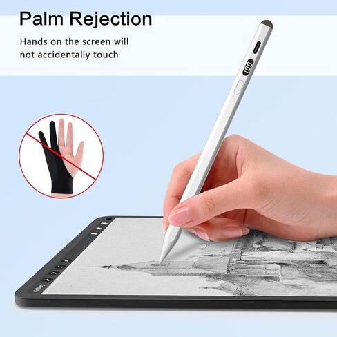 Stylus Pen for iPad Pro 12.9"/11", iPad 6/7/8/9/10, iPad Air 3/4/5, iPad Mini 5/6, Fast Charge Apple iPad Pencil with Magnetic Tilt Sensitive Palm Rejection, Newly Dual-Tip for Touch Screens in Saudi Arabia
