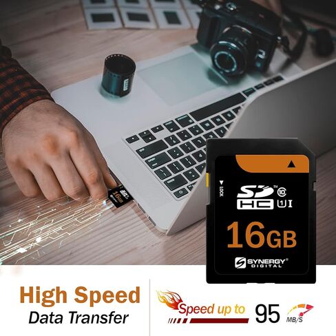 Synergy Digital 16GB Secure Digital SDHC UHS-I Memory Card, Compatible with Canon PowerShot ELPH 115 is Digital Camera - Class 10, U1, 95MB/s, 300 Series in Saudi Arabia