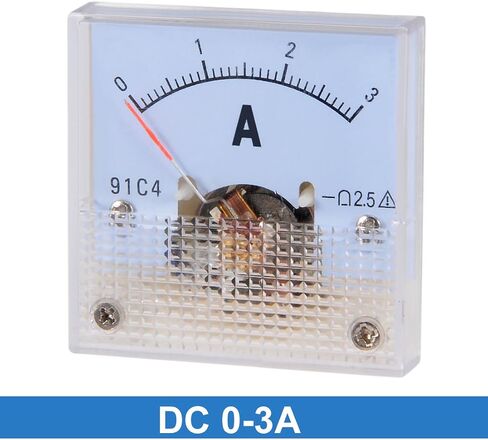 uxcell Analog Current Panel Meter DC 0-3A 91C4 Ammeter for Circuit Testing Charging Battery Ampere Tester Gauge Pack of 1 in Saudi Arabia