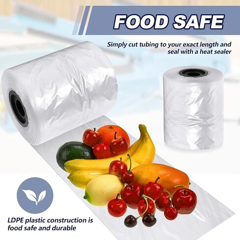 Poly Tubing Roll 2 Mil Thickness Clear LDPE Poly Tube Bags Flat Poly Tubing Candy Lei Tubing Roll 8'' Wide x 1000ft Long for Packaging Storage Moving Supplies(8'' Wide x 1000' Long) in Saudi Arabia