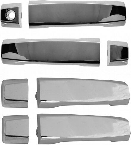 TRQ 4 Piece Exterior Outside Chrome Door Handle Set for Nissan Titan Crew Cab in Saudi Arabia