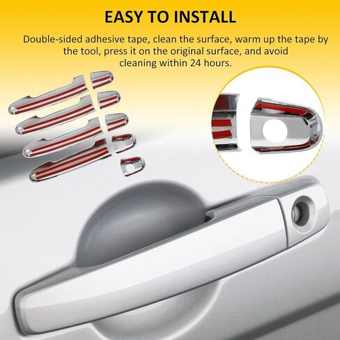 OCPTY 4PCS Door Handle Covers 2008-2012 for Scion xB 2003-2013 for Toyota Corolla 2003-2012 for Toyota Matrix 2001-2011 for Toyota RAV4 2007-2011 for Toyota Yaris Exterior Driver Side & Passenger Side in Saudi Arabia