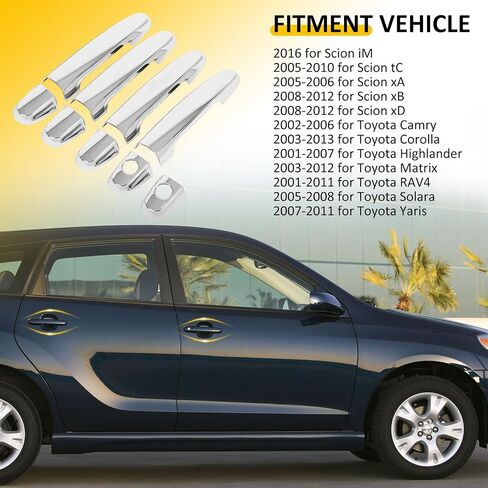 OCPTY 4PCS Door Handle Covers 2008-2012 for Scion xB 2003-2013 for Toyota Corolla 2003-2012 for Toyota Matrix 2001-2011 for Toyota RAV4 2007-2011 for Toyota Yaris Exterior Driver Side & Passenger Side in Saudi Arabia
