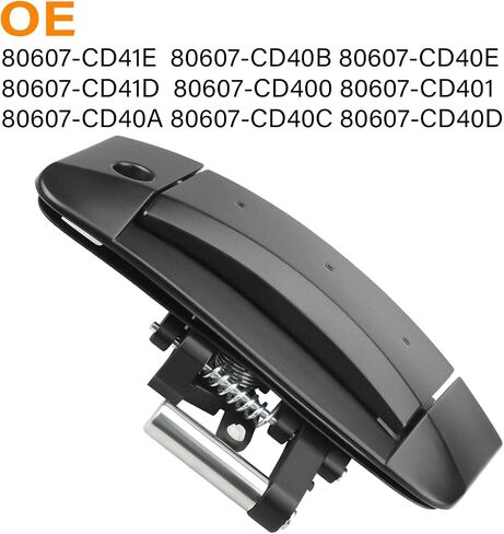 Front Left Driver Side Door Handle Exterior fit for Nissan 350Z 2003 2004 2005 2006 2007 2008 2009, Outside, 80607-CD41E 80607-CD40B 80607-CD40E, with Key Hole, Black in Saudi Arabia
