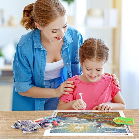 EOBROMD Diamond Art Painting Kits, Paint by Number Kits for Adults Beginners Lighthouse DIY Paint Picture with Full Drill Diamond Dots for Home Wall Art Decor 16x12inch in Saudi Arabia