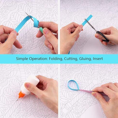 مجموعات لف الطلاء المخرمة الورقية من Uniquilling، لوحة بالأرقام للبالغين - الحصان، أفضل الهدايا لتزيين الحائط يدويًا (مجموعة الرسم + مجموعة الأدوات) (أساسي) in Kuwait