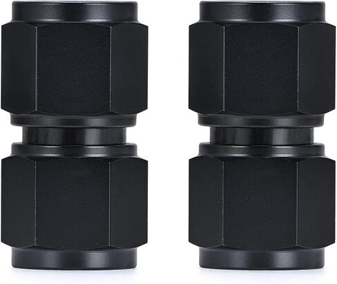 PTNHZ 2PCS 6AN Female to 6AN Female 45 Degree Swivel Coupler Fitting Adapter Union Hose End Aluminum Anodized Black in Saudi Arabia