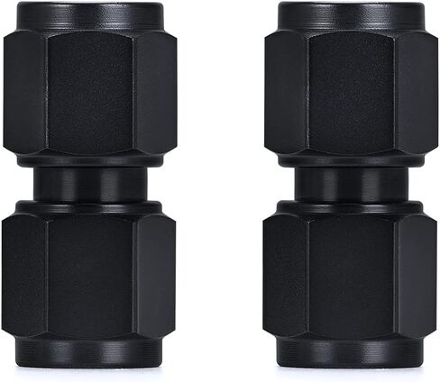 PTNHZ 2PCS 6AN Female to 6AN Female 45 Degree Swivel Coupler Fitting Adapter Union Hose End Aluminum Anodized Black in Saudi Arabia