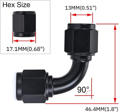 2 قطعة 10AN أنثى إلى 10AN أنثى مستقيم قطب مقرنة تركيب محول الاتحاد خرطوم نهاية الألومنيوم بأكسيد الأسود in Kuwait