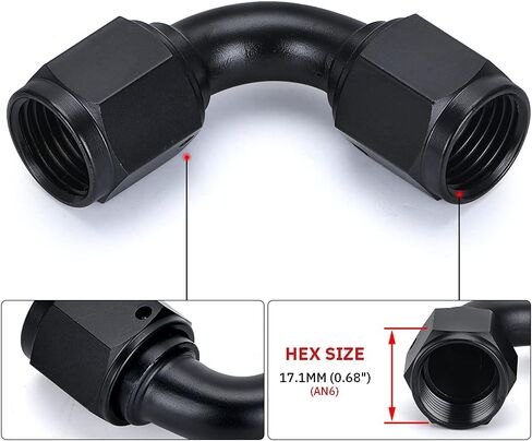 2 قطعة 10AN أنثى إلى 10AN أنثى مستقيم قطب مقرنة تركيب محول الاتحاد خرطوم نهاية الألومنيوم بأكسيد الأسود in Kuwait