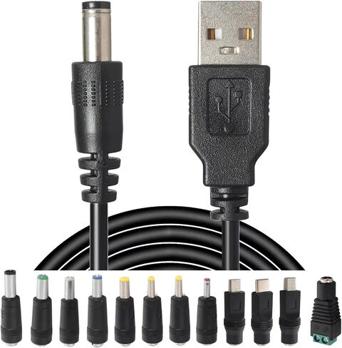 USB C to DC 5.5mm x 2.1mm Power Cable Cord, USB C Input to DC 12V Out Charging Cable, Work with PD Charger and PD Power Bank, Output DC 12V 3A MAX 36W in Kuwait