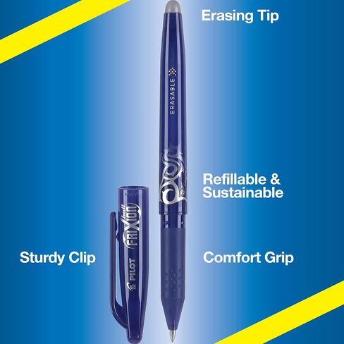 PILOT FriXion Ball Erasable & Refillable Gel Ink Stick Pens, Fine Point, Black Ink, 8-Pack in Saudi Arabia