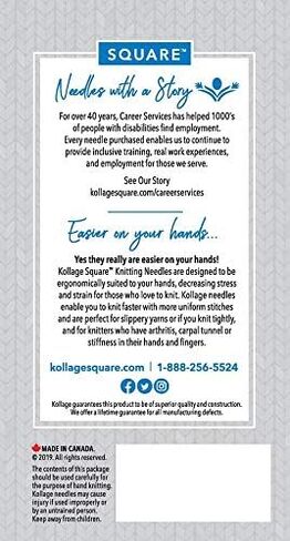 Kollage Square Circular 16-inch (41cm) Knitting Needle with Firm Cable (US 3/3.25mm) in Saudi Arabia