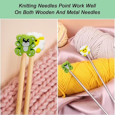 10 قطع من سدادات إبر الحياكة من Yzzyemn وملحقات ومستلزمات الحياكة وأدوات الحياكة للمبتدئين لهدايا الحياكة (الدب + الأغنام، مقاس 10-15) in Kuwait