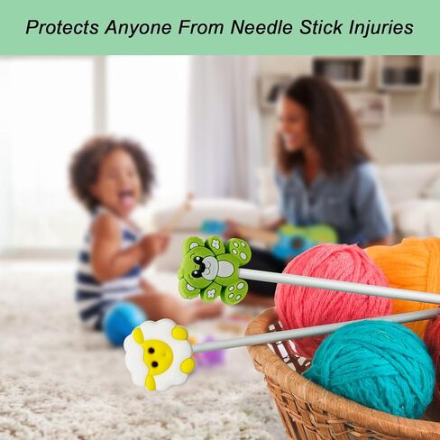 10 قطع من سدادات إبر الحياكة من Yzzyemn وملحقات ومستلزمات الحياكة وأدوات الحياكة للمبتدئين لهدايا الحياكة (الدب + الأغنام، مقاس 10-15) in Kuwait